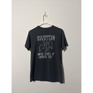 Vintage 2003 Led Zeppelin Gray Short Sleeve T-Shirt Size Small Y2K Rock Band
